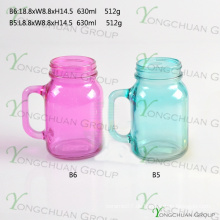 600ml Farbe mit Griff Glas Maurer Gläser zum Verkauf